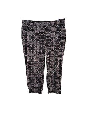Alfani Woman Plus Size 20W Black & White Abstract Print Stretch Pants